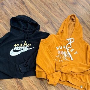 Nike and Hurley Hoodies - Black and Orange